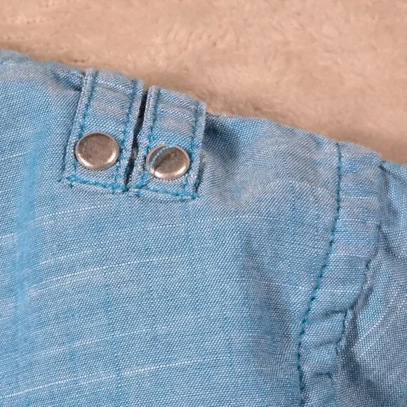 G by Guess Blue Button-Up Shirt Women’s Medium Western Utility Cotton Top - Picture 8 of 11